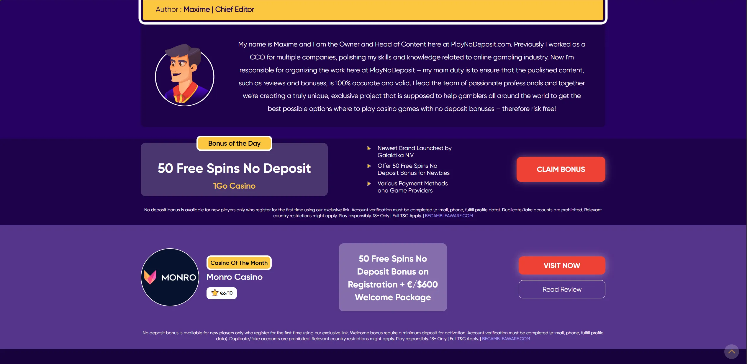 Screenshot of Playnodeposit.com - Top No Deposit Bonus Casinos in Czechia | PlayNoDeposit